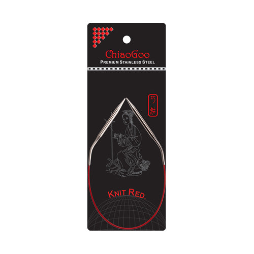 ChiaoGoo KNIT RED™ Stainless Steel Circular Knitting Needles 12"