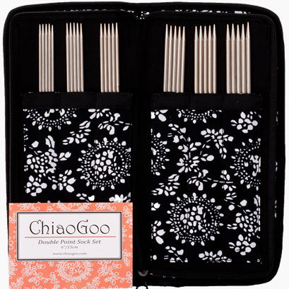 ChiaoGoo Stainless Steel 6" Double Point Sock Set