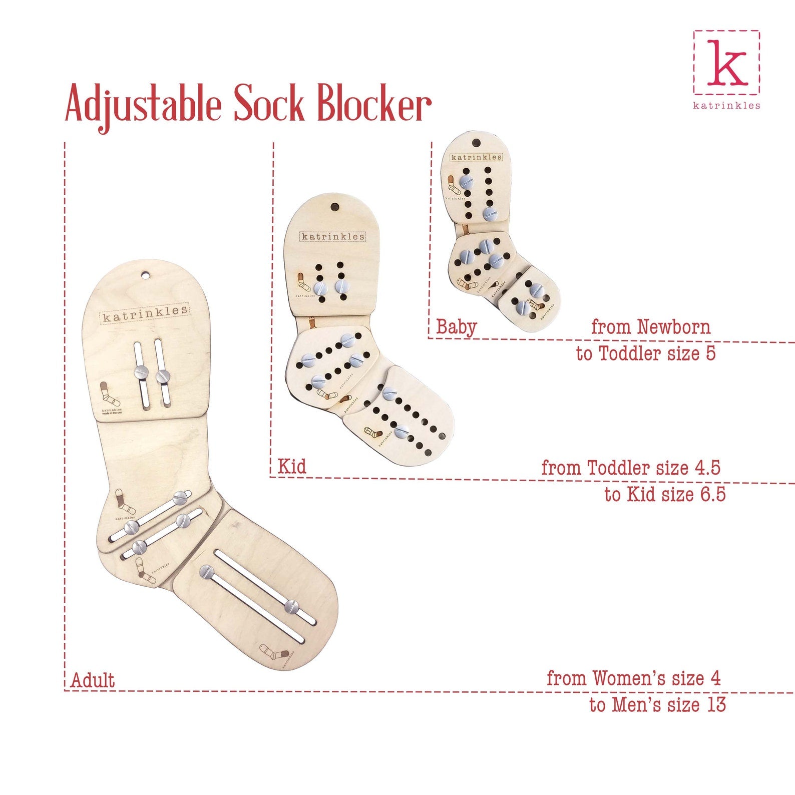 Katrinkles Adjustable Sock Blockers (Pair)
