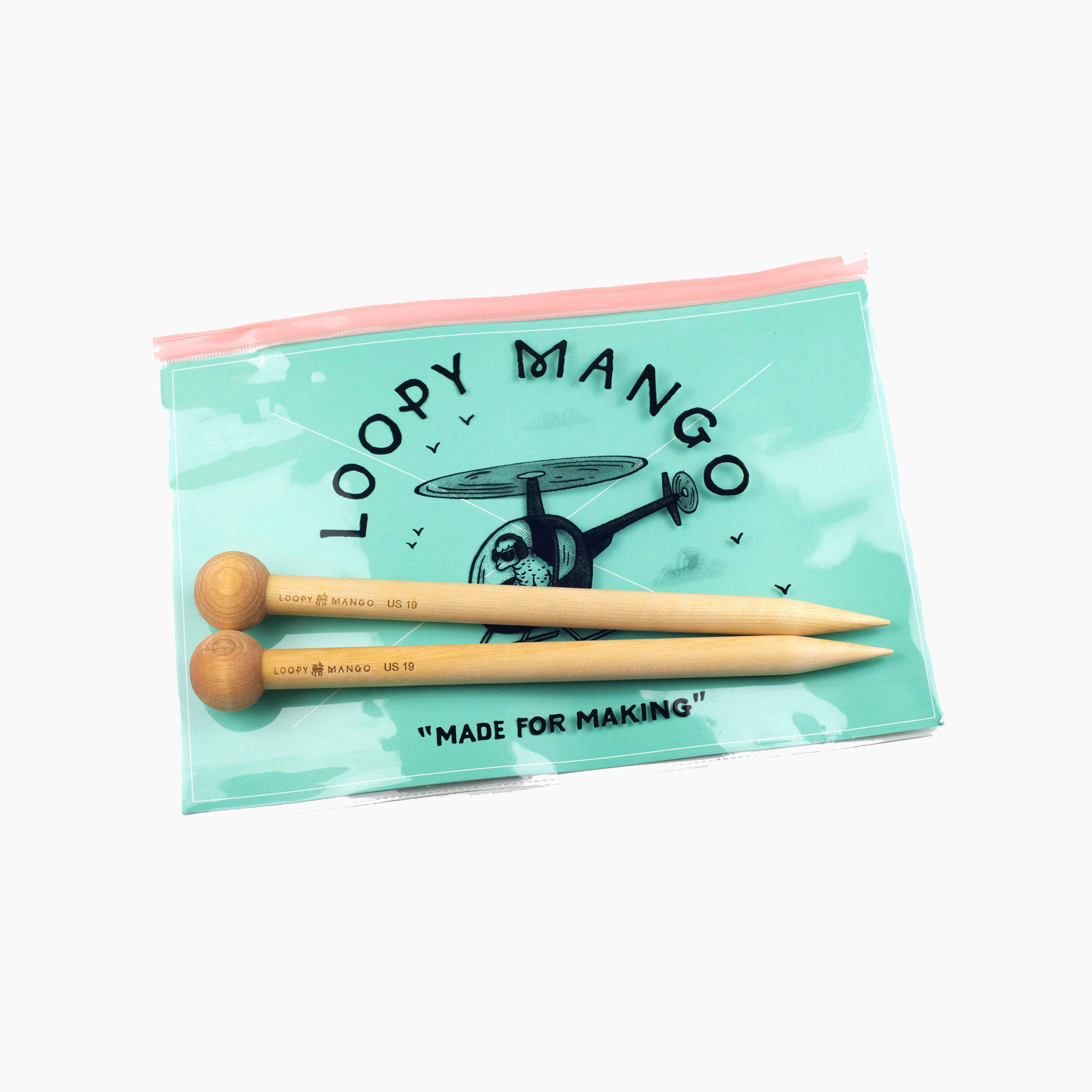Loopy Mango Birch Straight Needles