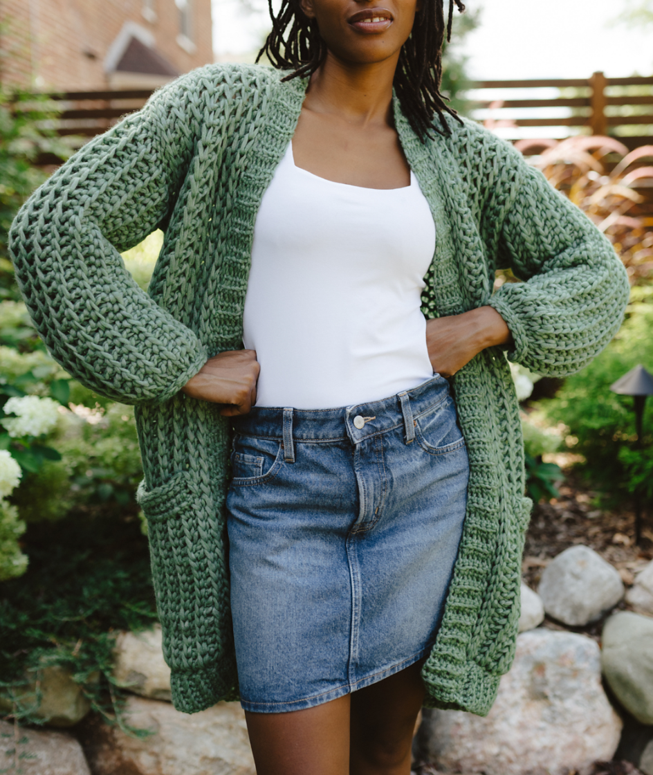 Crochet the Sage Cardigan - Tuesdays, September 1, 8, 15, & 22 1:00-2:30pm