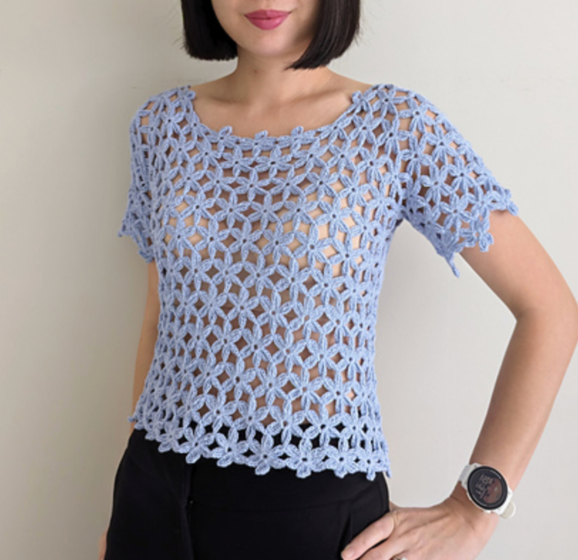 Crochet the Flora Tee - Sundays, July 19, 26, & August 2  3:00-4:30pm