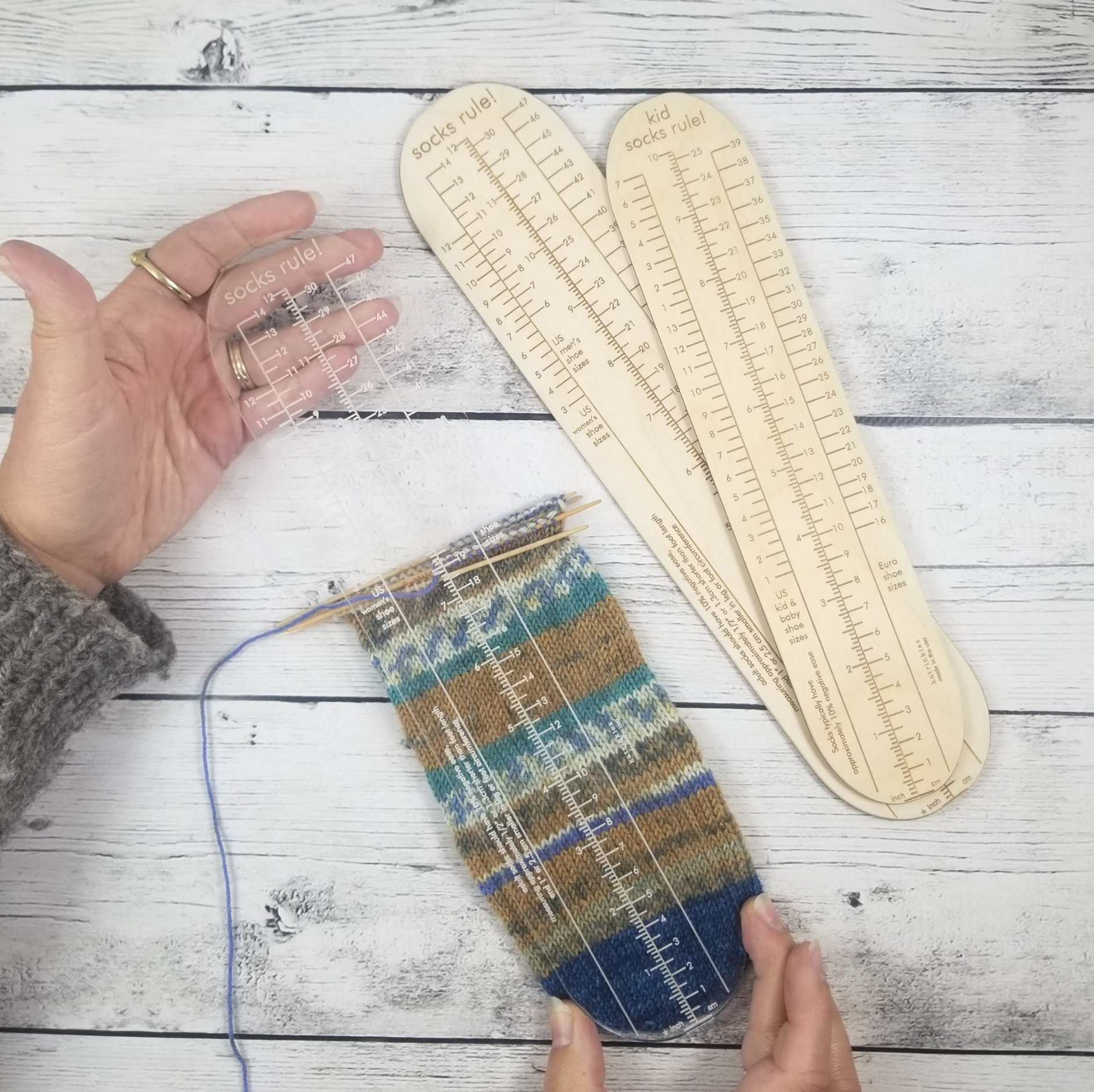 Katrinkles Socks Rule! - Ruler for Measuring Socks - Adult & Kid