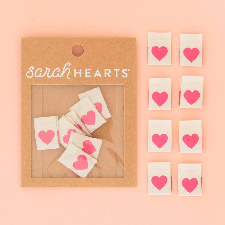 Sarah Hearts Woven Labels
