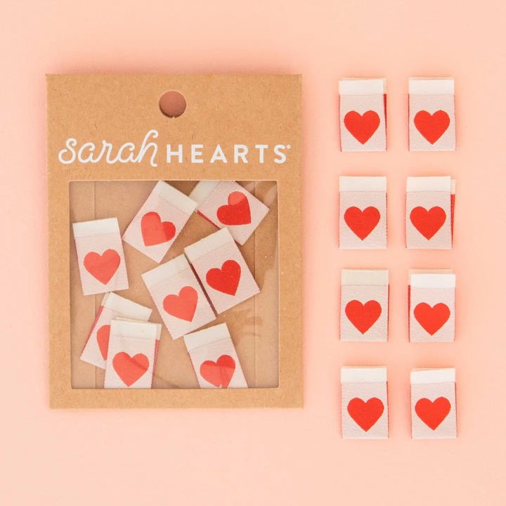 Sarah Hearts Woven Labels