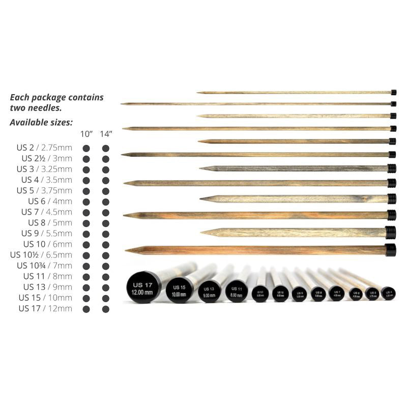 Driftwood 12" Straight Needles