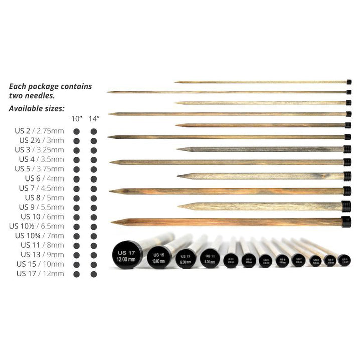 Driftwood 12" Straight Needles